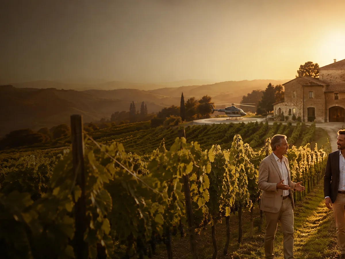 Esperienza tra vigneti con trasferimento in elicottero
